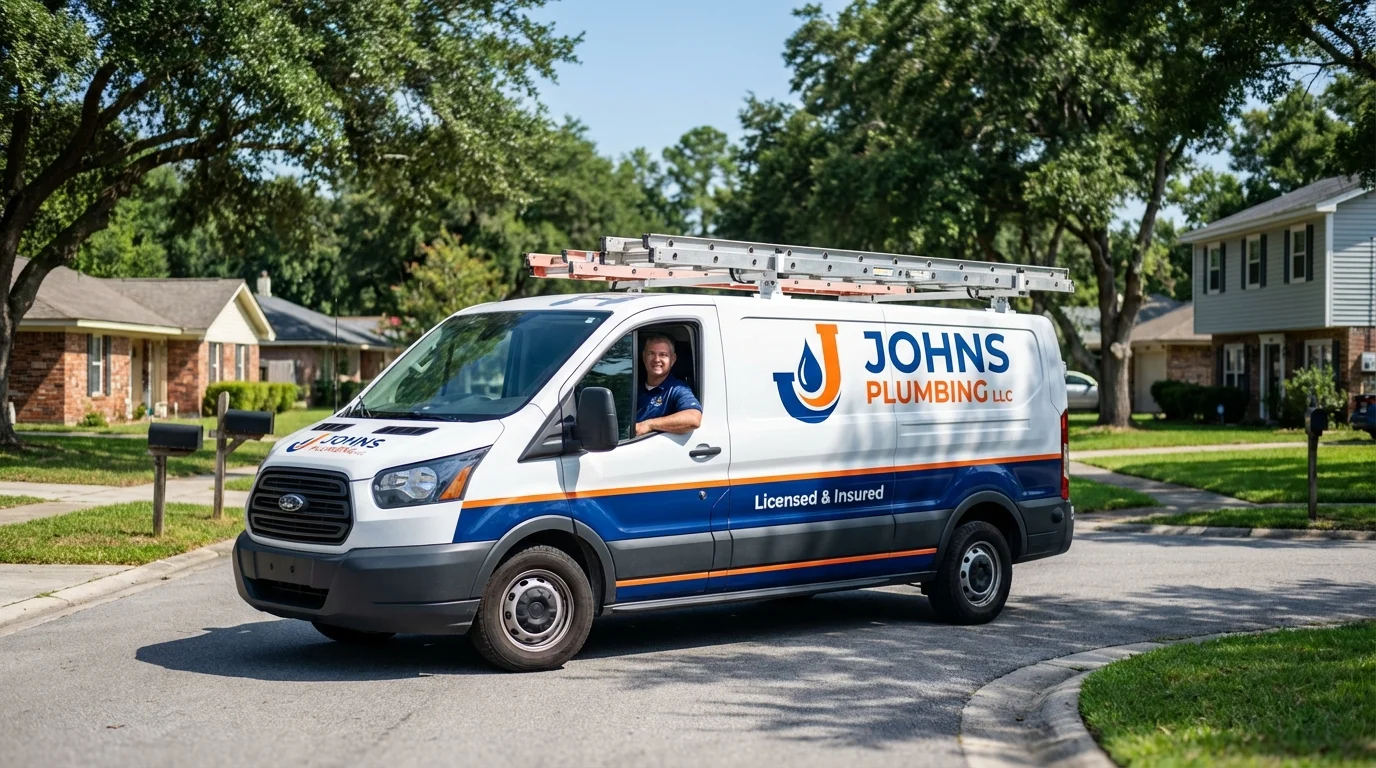 Johns Plumbing LLC service van in Arecibo, PR