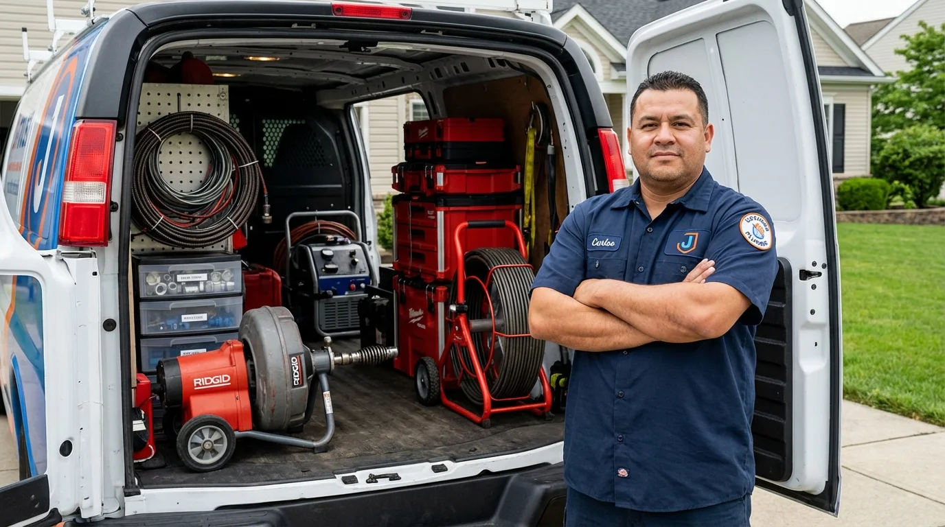 Professional drain cleaning equipment and Johns Plumbing LLC plumber in Arecibo