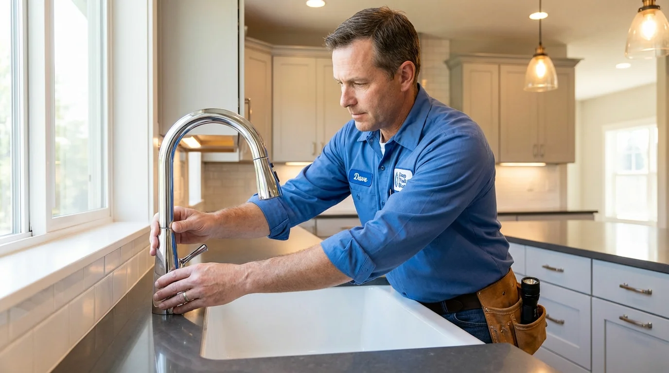 Kitchen faucet installation by Johns Plumbing LLC in Arecibo